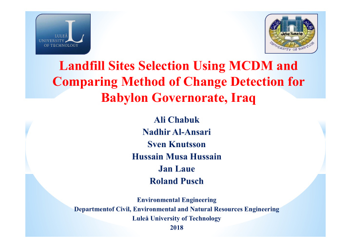 landfill sites selection using mcdm and comparing method