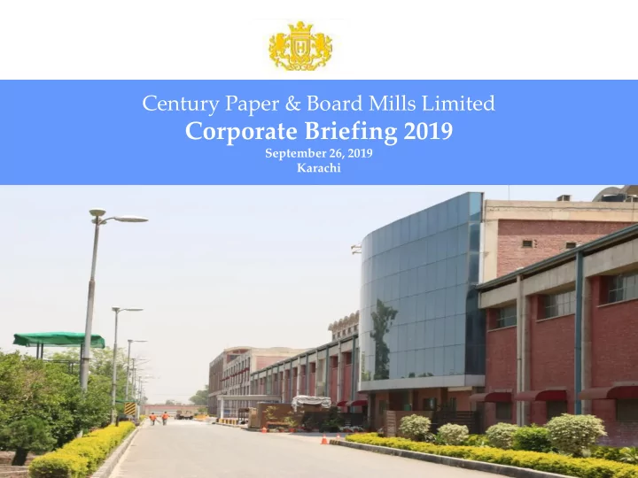 corporate briefing 2019