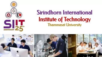 Sirindhorn International  Institute of Technology  Thammasat University  Sirindhorn International
