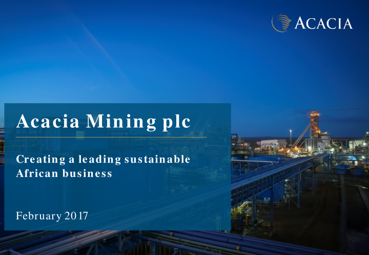 acacia mining plc