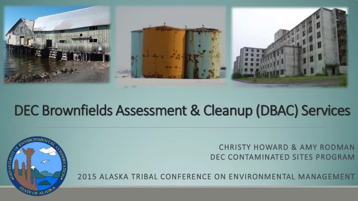 de dec br brownfields a s asse sessm sment cl cleanup db
