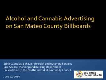 Lisa Aozasa, Planning and Building Department  Presentation to the North Fair Oaks Community