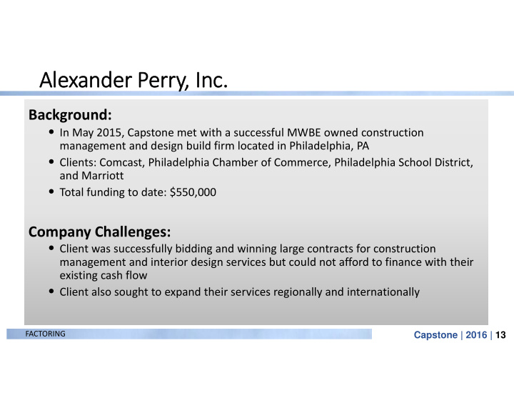 al alexander ander pe perry inc nc