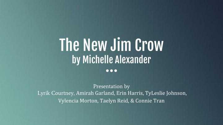 the new jim crow