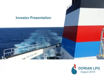 DORIAN LPG  August 2019  Disclaimer  Forward-Looking Statements  This presentation contains certain