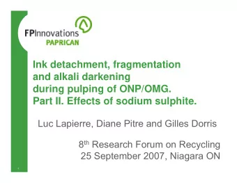 Ink detachment, fragmentation  and alkali darkening  during pulping of ONP/OMG.  Part II. Effects