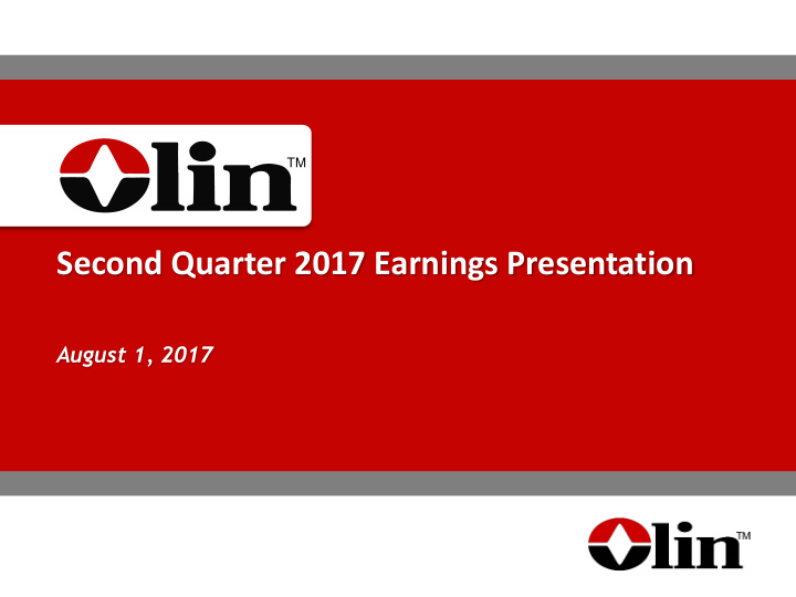 second quarter 2017 earnings presentation