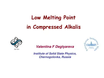 in Compressed Alkalis  Valentina F Degtyareva  Institute of Solid State Physics, Chernogolovka,
