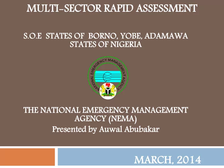 st state tes s of nig igeria ria th the nati tional nal