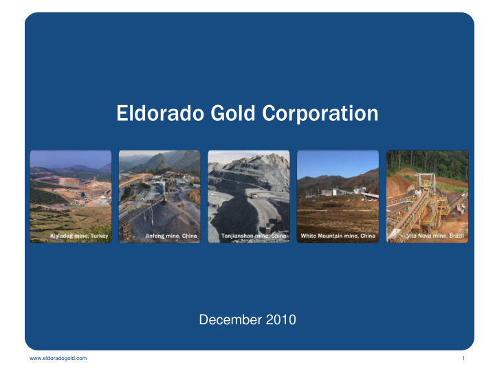 eldorado gold corporation