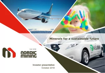 Minerals for a sustainable future  OAX: NOM  Investor presentation  October 2018  Disclaimer