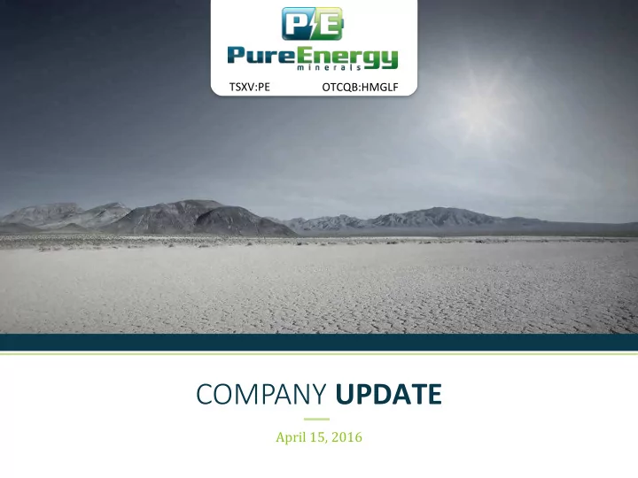 company update