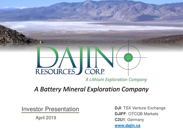 a battery mineral exploration company