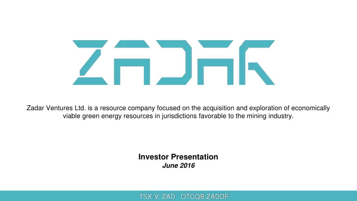 investor presentation