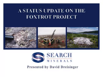 Safe Harbour Statement  The following presentation may include certain forward-looking