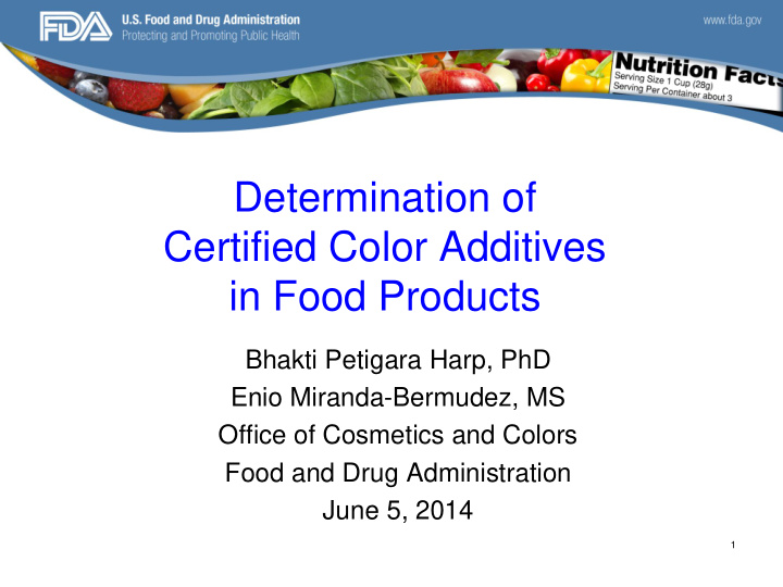 determination of certified color additives in food