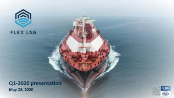 Q1-2020 presentation  May 28, 2020  1  FORWARD-LOOKING STATEMENTS  MATTERS DISCUSSED IN THIS