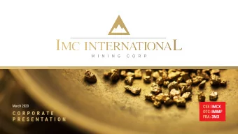 C O R P O R A T E  FRA:  3MX  P R E S E N T A T I O N  M I S S I O N  S T A T E M E N T  IMC