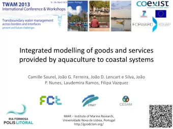 Integrated modelling of goods and services  provided by aquaculture to coastal systems  Camille