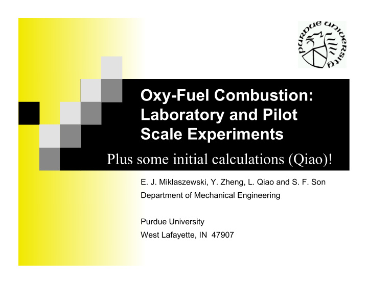 oxy fuel combustion laboratory and pilot scale experiments