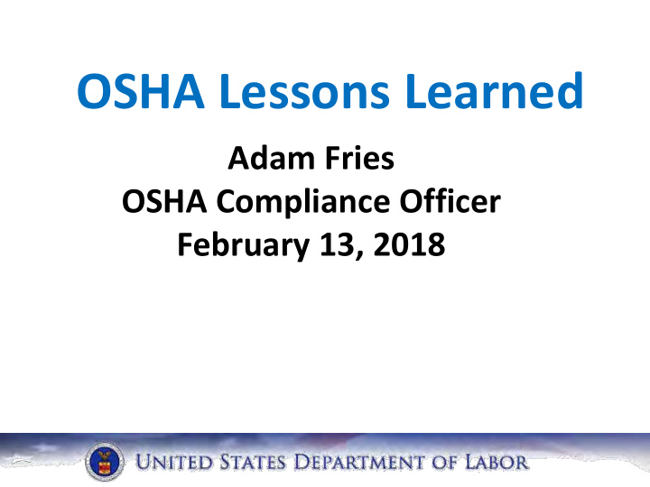 osha lessons learned
