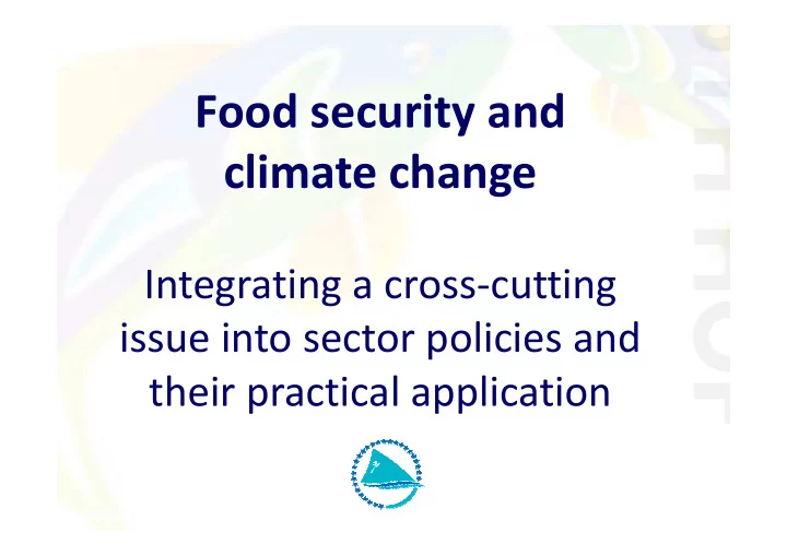food security and climate change