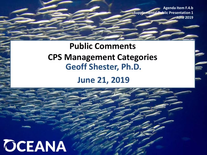 public comments cps management categories geoff shester