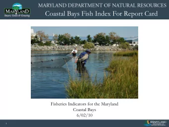Coastal Bays Fish Index For Report Card  Image or Graphic  Fisheries Indicators for the Maryland