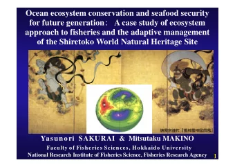 Ocean ecosystem conservation and seafood security for future generation  A case study of