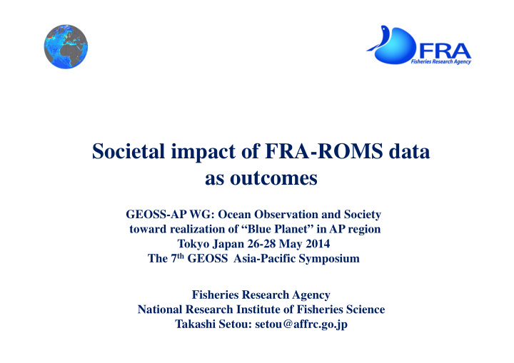 societal impact of fra roms data as outcomes