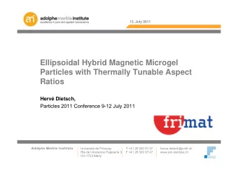 Ellipsoidal Hybrid Magnetic Microgel  Particles with Thermally Tunable Aspect  Ratios  Herv