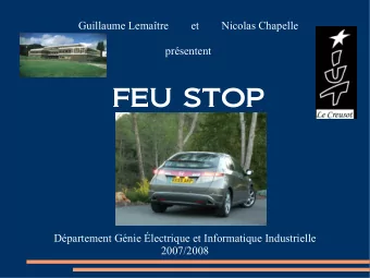 FEU STOP  Dpartement Gnie lectrique et Informatique Industrielle  2007/2008  Ancienne