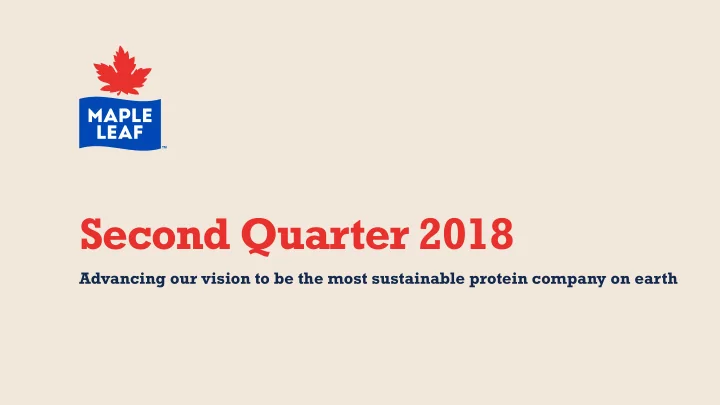 second quarter 2018