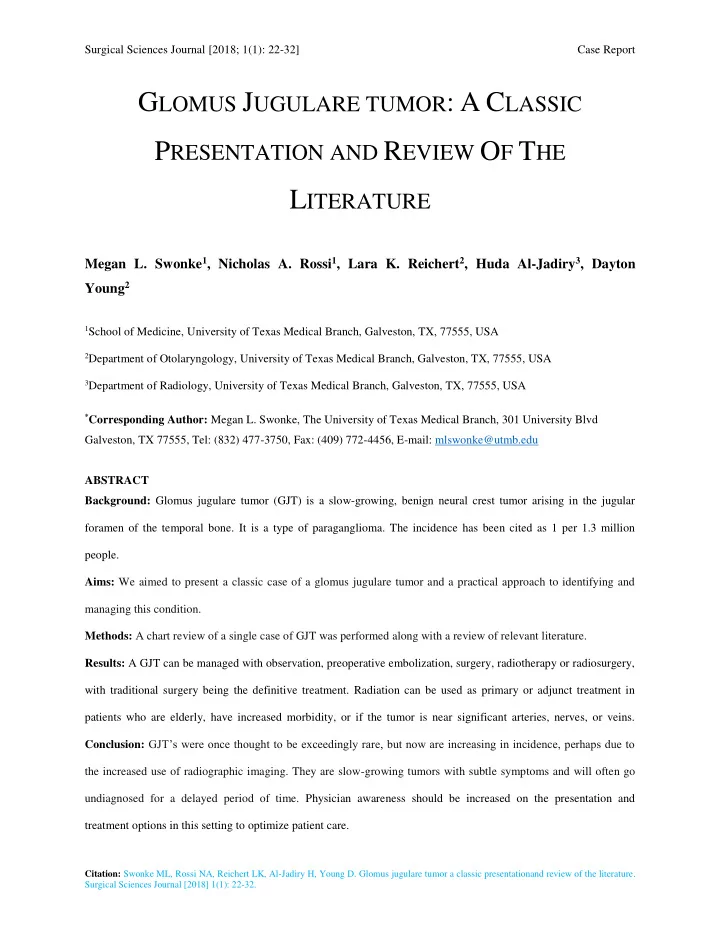 surgical sciences journal 2018 1 1 22 32