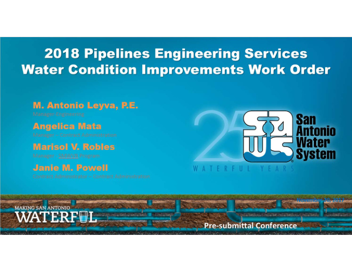 2018 pipelines engineering services water condition