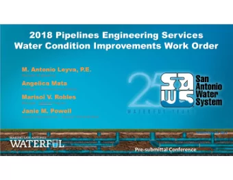 2018 Pipelines Engineering Services  Water Condition Improvements Work Order  M. Antonio Leyva,
