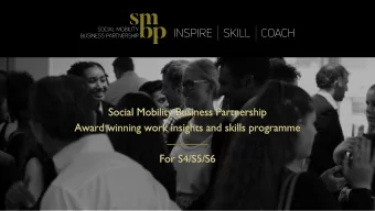 Who are we?  Born out of the multiple award winning Legal Social  Mobility Partnership, SMBP is a