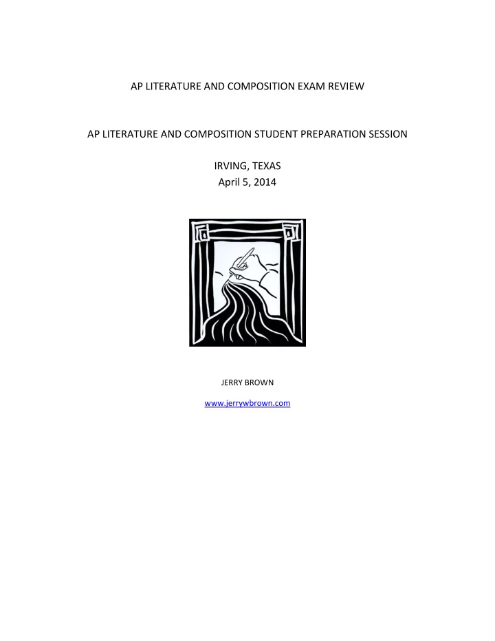 ap literature and composition exam review ap literature