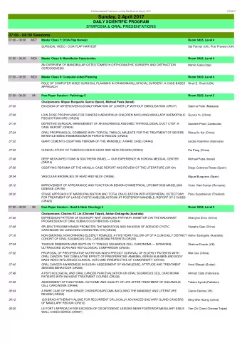 Sunday, 2 April 2017  DAILY SCIENTIFIC PROGRAM  SYMPOSIA &amp; ORAL PRESENTATIONS  07:00 - 08:30