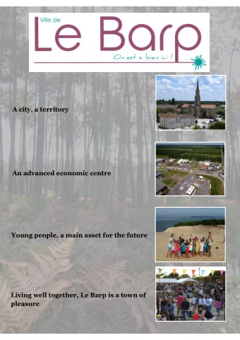 A city, a territory  An advanced economic centre  Young people, a main asset for the future  Living