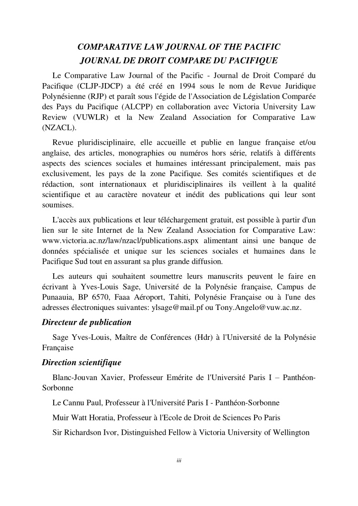 comparative law journal of the pacific journal de droit
