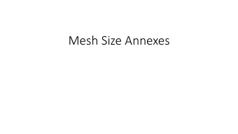Mesh Size Annexes  Codend  Geographical Areas  Conditions  Mesh Size  What are the issues?  At