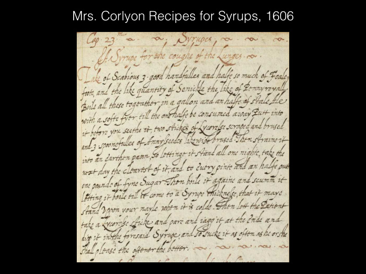 mrs corlyon recipes for syrups 1606 scabiosa pennyroyal