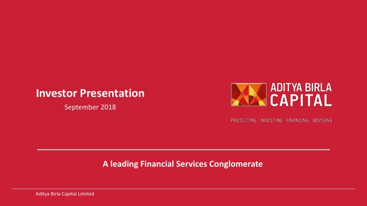 investor presentation