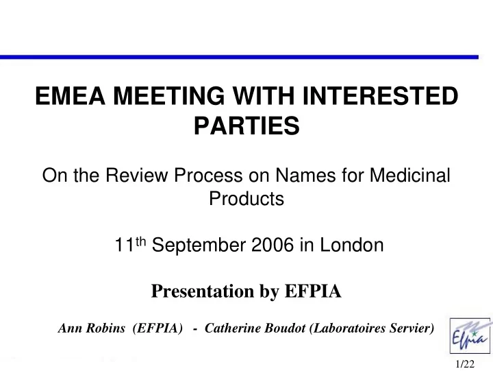 emea meeting with interested parties