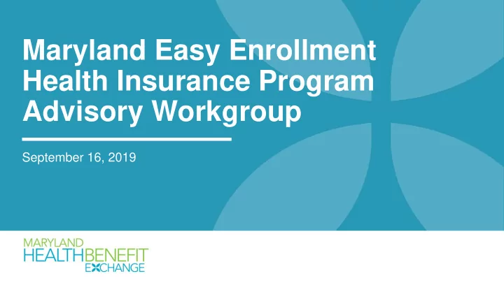 maryland easy enrollment health insurance program