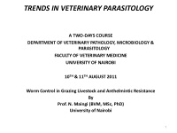 trends in veterinary parasitology