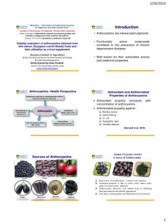 Introduction of indigenous and under utilized fruits  Institute of Technology  of Cambodia,
