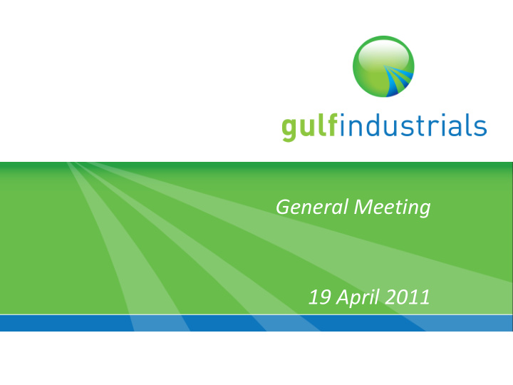 general meeting 19 april 2011 disclaimer