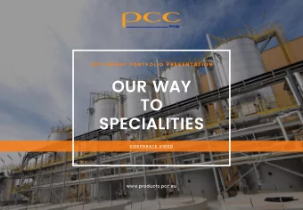 our way  to  specialities  C o r p o r a t e  V i d e o  www.products.pcc.eu  international Holding